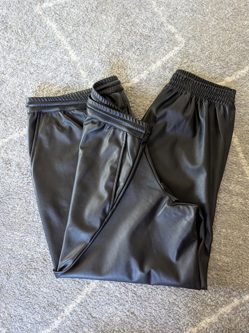 a new day Black Faux Leather Leggings for Kids